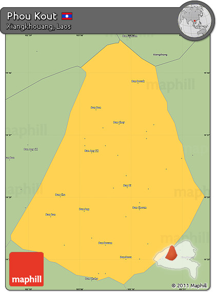 Savanna Style Simple Map of Phou Kout