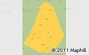 Savanna Style Simple Map of Phou Kout, single color outside