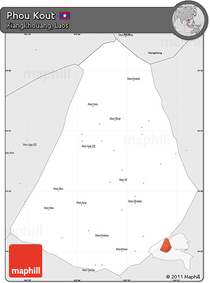 Silver Style Simple Map of Phou Kout