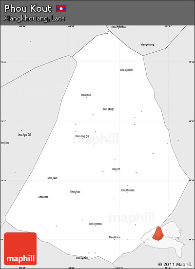 Silver Style Simple Map of Phou Kout