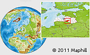 Physical Location Map of Aizkraukles, highlighted country, within the entire country