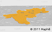 Political Panoramic Map of Aizkraukles, lighten, desaturated
