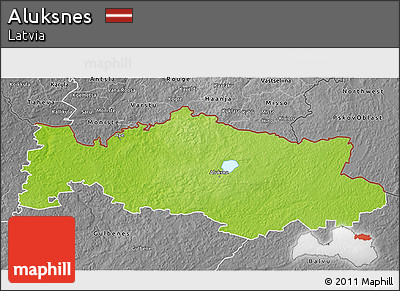 Physical 3D Map of Aluksnes, desaturated