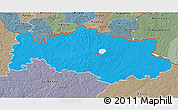 Political 3D Map of Aluksnes, semi-desaturated