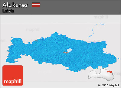 Political 3D Map of Aluksnes, single color outside