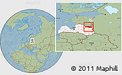 Savanna Style Location Map of Aluksnes, highlighted country, hill shading