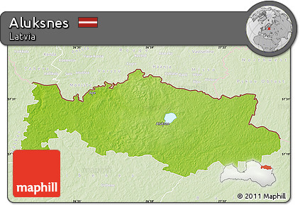 Physical Map of Aluksnes, lighten