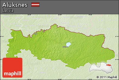 Physical Map of Aluksnes, lighten