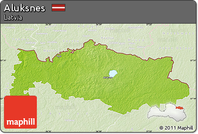 Physical Map of Aluksnes, lighten