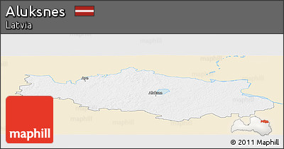 Classic Style Panoramic Map of Aluksnes, single color outside