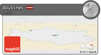 Classic Style Panoramic Map of Aluksnes, single color outside