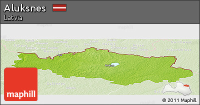 Physical Panoramic Map of Aluksnes, lighten