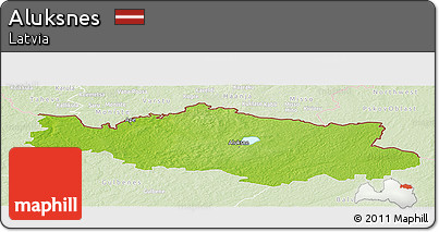 Physical Panoramic Map of Aluksnes, lighten