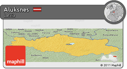 Savanna Style Panoramic Map of Aluksnes