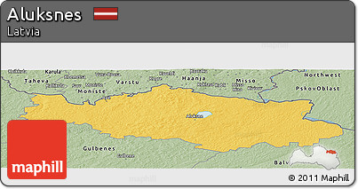 Savanna Style Panoramic Map of Aluksnes