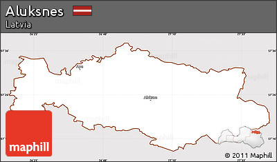 Classic Style Simple Map of Aluksnes, cropped outside