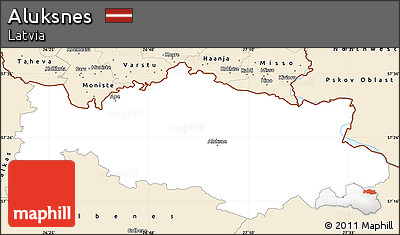 Classic Style Simple Map of Aluksnes