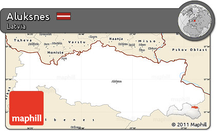 Classic Style Simple Map of Aluksnes