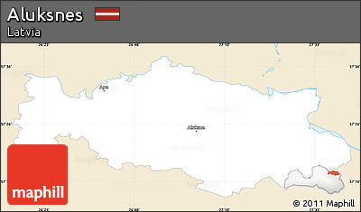 Classic Style Simple Map of Aluksnes, single color outside