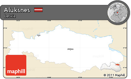 Classic Style Simple Map of Aluksnes, single color outside