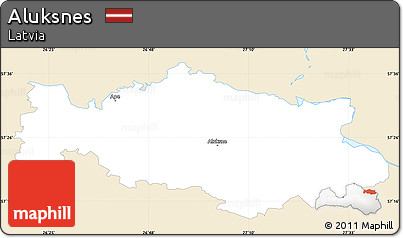 Classic Style Simple Map of Aluksnes, single color outside
