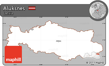 Gray Simple Map of Aluksnes, cropped outside