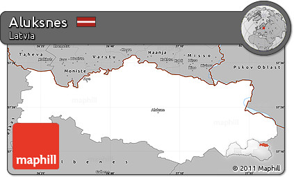Gray Simple Map of Aluksnes