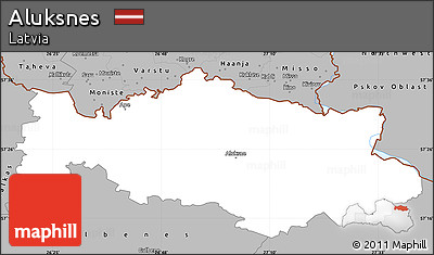 Gray Simple Map of Aluksnes