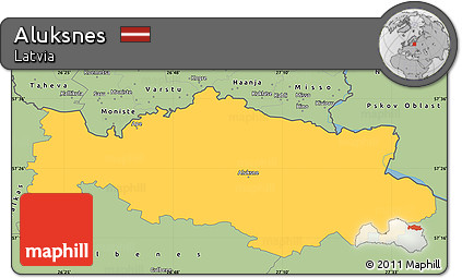 Savanna Style Simple Map of Aluksnes