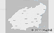 Gray 3D Map of Balvu, single color outside