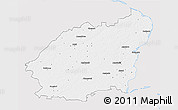 Silver Style 3D Map of Balvu, single color outside