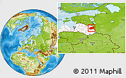 Physical Location Map of Balvu, highlighted country