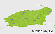 Physical Panoramic Map of Balvu, single color outside