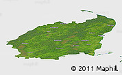 Satellite Panoramic Map of Balvu, single color outside