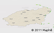 Shaded Relief Panoramic Map of Balvu, single color outside