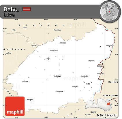 Classic Style Simple Map of Balvu