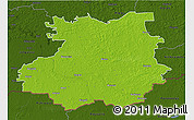 Physical 3D Map of Bauskas, darken