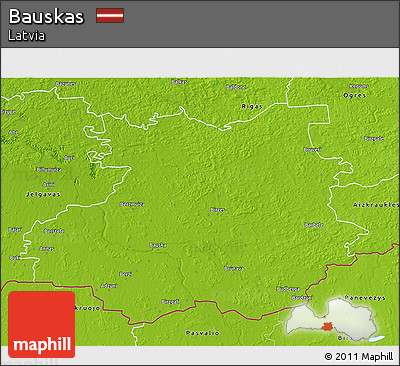 Physical 3D Map of Bauskas