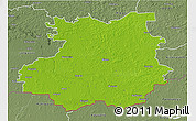 Physical 3D Map of Bauskas, semi-desaturated