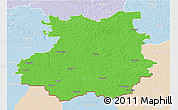 Political 3D Map of Bauskas, lighten