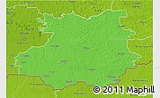 Political 3D Map of Bauskas, physical outside