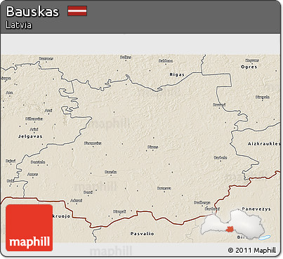 Shaded Relief 3D Map of Bauskas
