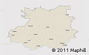 Shaded Relief 3D Map of Bauskas, single color outside