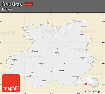 Classic Style Map of Bauskas, single color outside