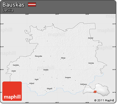 Silver Style Map of Bauskas, single color outside