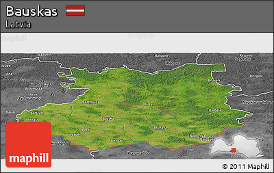 Satellite Panoramic Map of Bauskas, desaturated