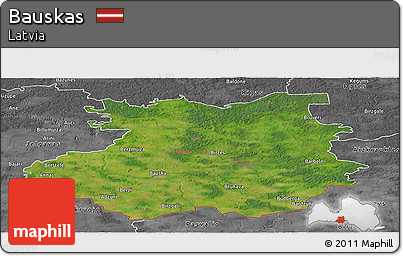 Satellite Panoramic Map of Bauskas, desaturated