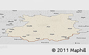 Shaded Relief Panoramic Map of Bauskas, desaturated