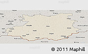 Shaded Relief Panoramic Map of Bauskas, semi-desaturated