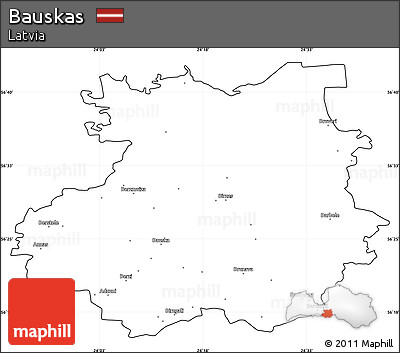 Blank Simple Map of Bauskas, cropped outside